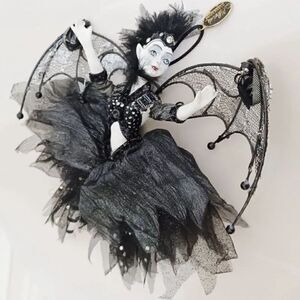 NWOT Katherine's Collection Bat Fairy Doll Wayne Kleski Halloween Goth Black